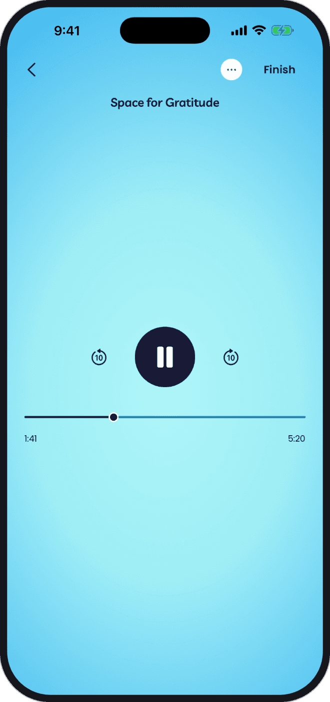 A session playing on its own, with no writing page.